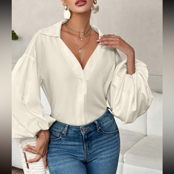 Luxe lantern sleeve blouse - Picture 15 of 15